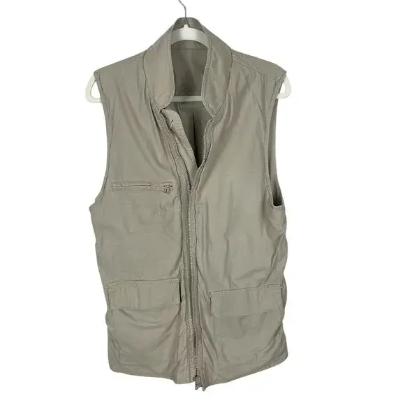 Woolrich Cotton Fishing Vest Pockets Utility Cargo Khaki Men's Size XS Outdoors - Picture 9 of 15